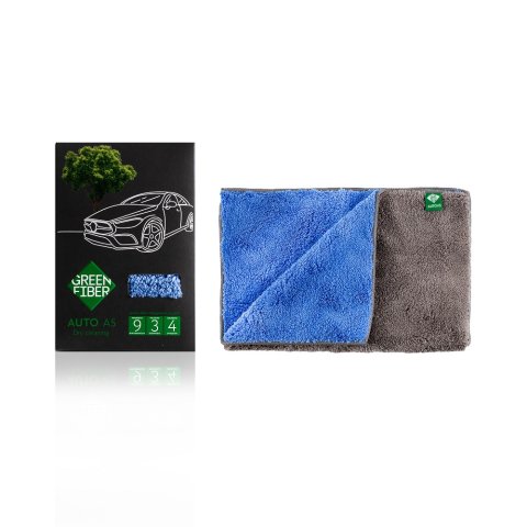 Green Fiber AUTO A5 Araba Havlusu – Kuru Temizlik İçin Uzun Tüylü Mikrofiber Bez Gri-Mavi 40×30 cm