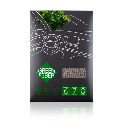 Green Fiber AUTO S17 Fiber Temizlik Bezi – Araç İçi ve Cam Temizliği için Çok Amaçlı Oto Fiber, Gri