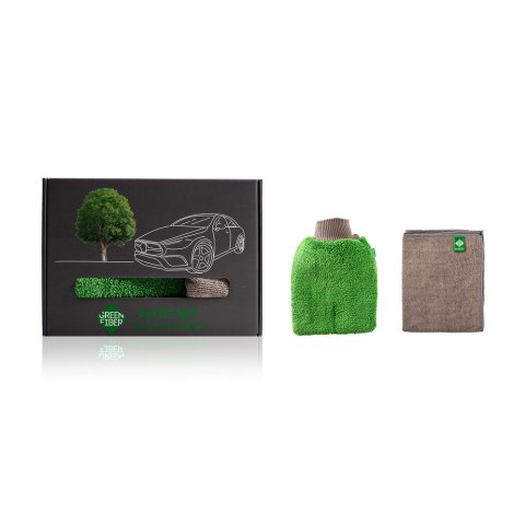 Green Fiber AUTO SET GlassAuto – Cam, Ayna ve Far Bakım Seti, Kimyasalsız Temizlik