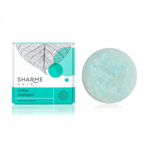 Doğal Katı Şampuan Sharme Hair Timber – Erkekler için Odunsu Koku, 50 gr