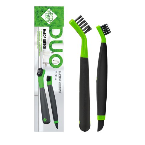 Green Fiber DUO Fırça Seti | Ulaşılması Zor Yerler İçin Temizlik
