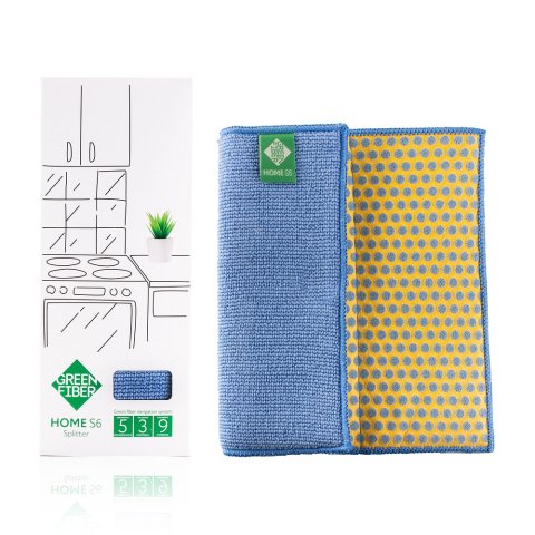 Sünger Splitter Green Fiber HOME S6 Çift Taraflı Temizlik Süngeri – Mavi, 22 × 17,5 cm