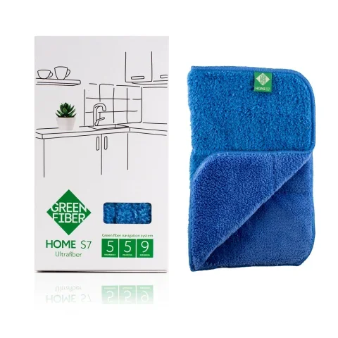 Green Fiber HOME S7 Involver Fiber (Mavi) – Çift Taraflı Çok Amaçlı Temizlik Bezi