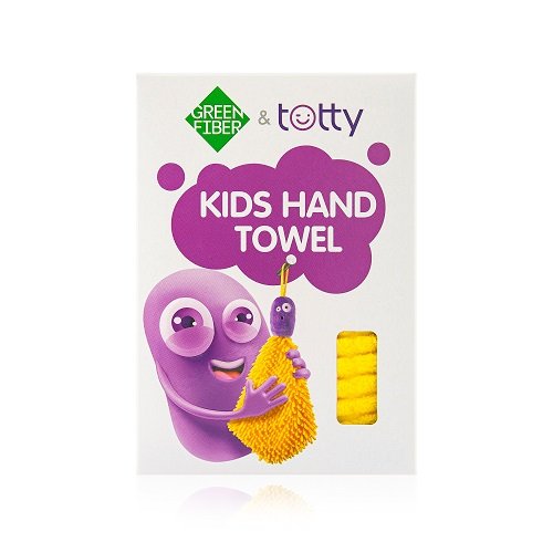 Green Fiber & Totty Bebek El Havlusu 30x30 cm – Sarı | Ultra Emici, Hassas Cilt Dostu