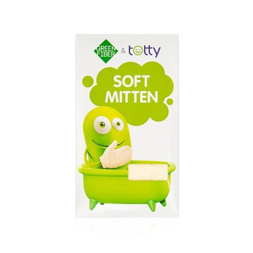 Green Fiber & Totty Bebek Yumuşak Eldivenleri 20x9 cm Bej – Nazik Temizlik, Günlük Kullanıma Uygun