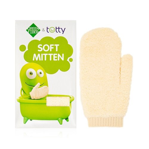 Green Fiber & Totty Bebek Yumuşak Eldivenleri 20x9 cm Bej – Nazik Temizlik, Günlük Kullanıma Uygun