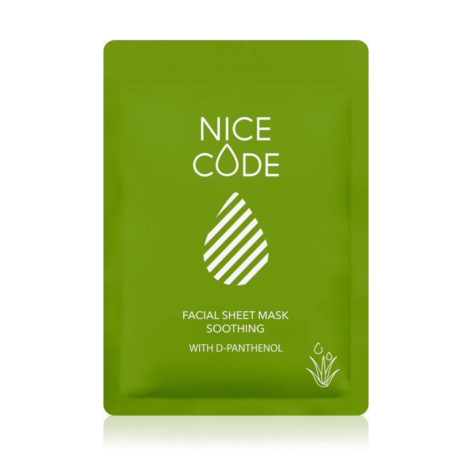D-Panthenol ile Yatıştırıcı Kumaş Yüz Maskesi NICE CODE, 24 ml