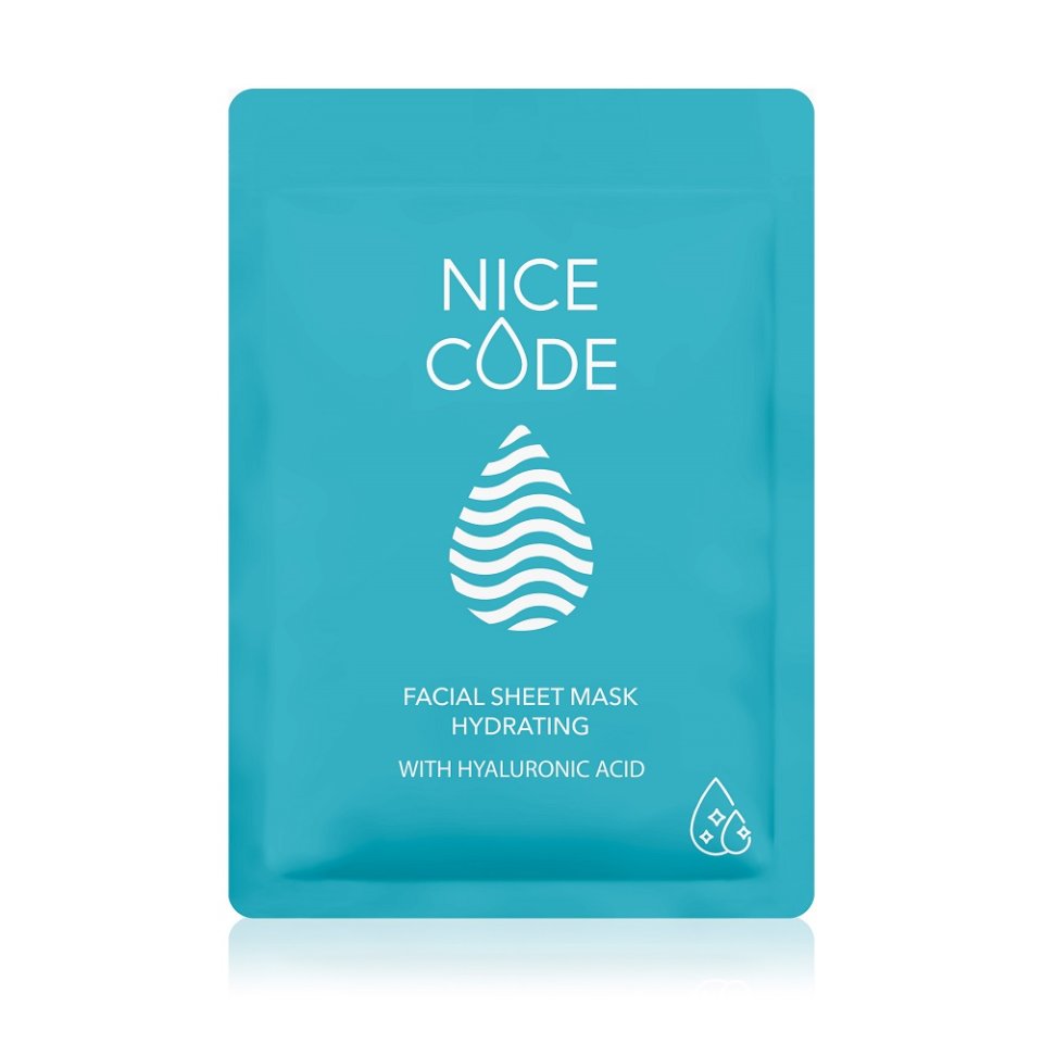 Hyalüronik Asitli Nemlendirici Kumaş Yüz Maskesi NICE CODE, 24 ml
