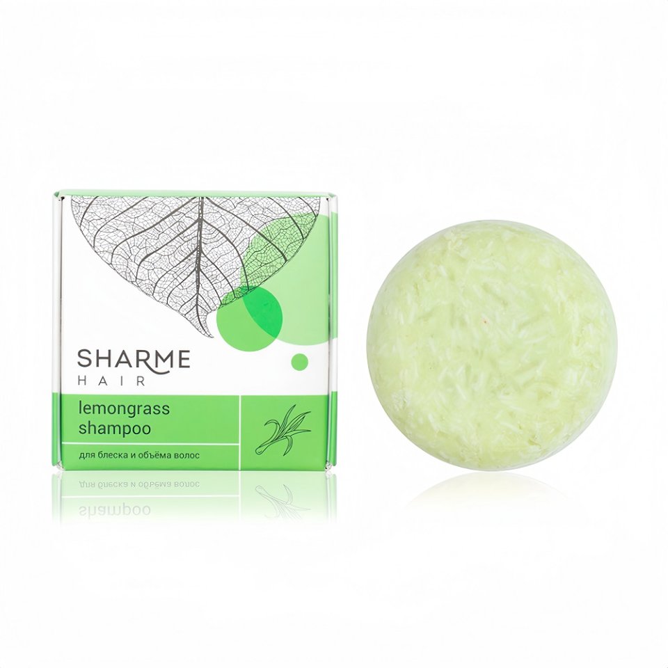 Doğal Katı Şampuan Sharme Hair Lemongrass – Mat Saçlar için Limon Otu Kokulu, 50 g