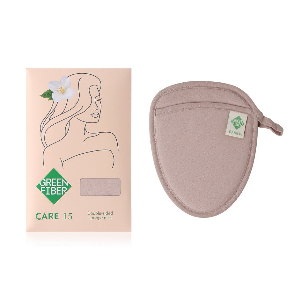 Green Fiber CARE 15 Çift Taraflı Eldiven Sünger – Bej