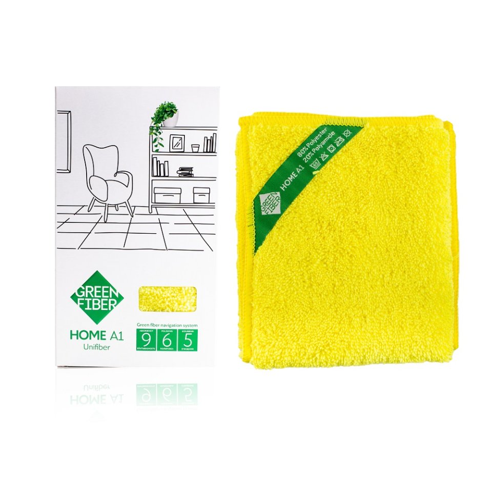 Green Fiber HOME A1 Üniversal Temizlik Bezi – Yüksek Emicili Mikrofiber (40 × 30 cm)