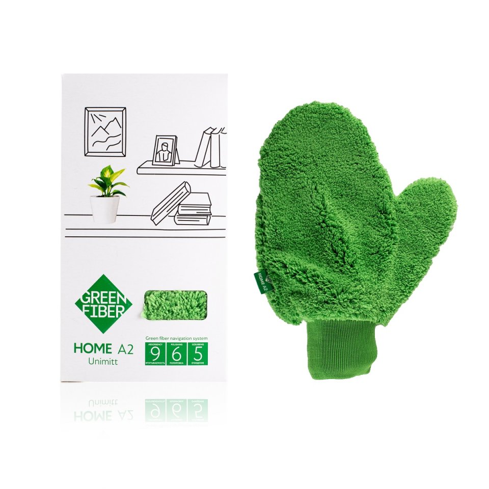 Green Fiber HOME A2 Üniversal Ovalama Eldiveni – Uzun Tüylü Mikrofiber (27 × 20 cm)