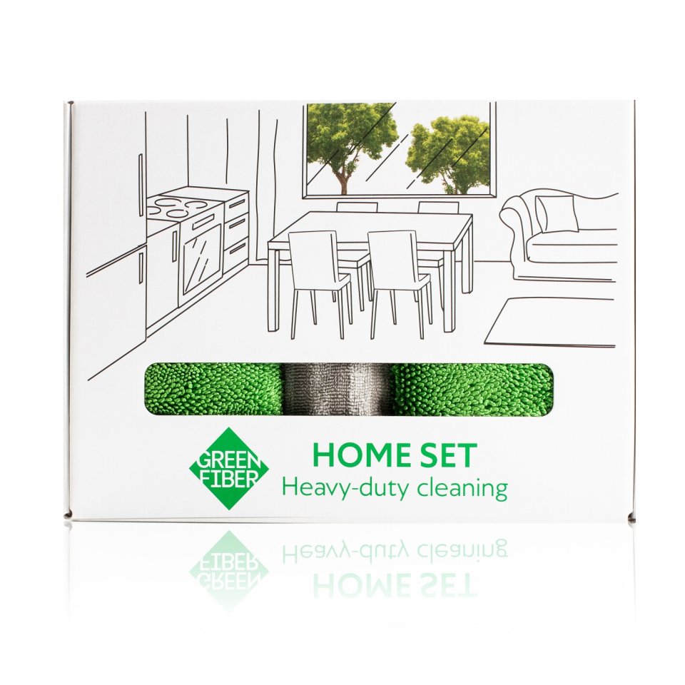 Green Fiber HOME SET Heavy-Duty Zor Kirler İçin Temizleme Seti
