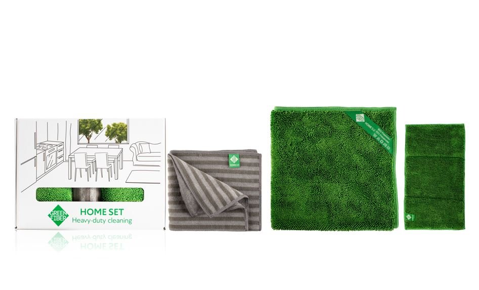 Green Fiber HOME SET Heavy-Duty Zor Kirler İçin Temizleme Seti