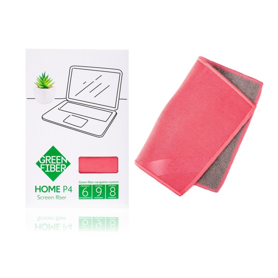 Green Fiber HOME P4 Ekran Temizlik Fiberi – Gri / Mercan